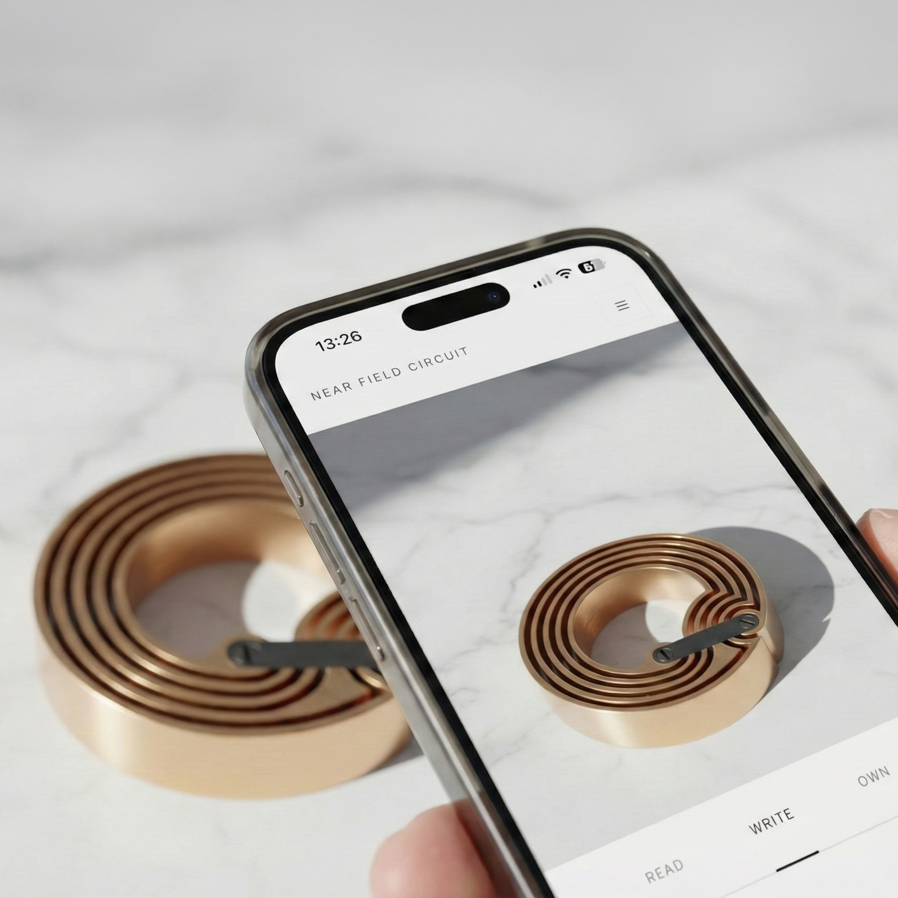 Smartphone scanning Near Field Circuit NFC tag